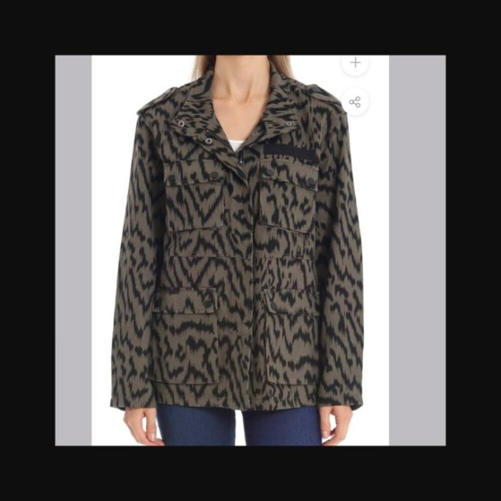 Avec Les Filles Cotton Twill Cargo Jacket sz M